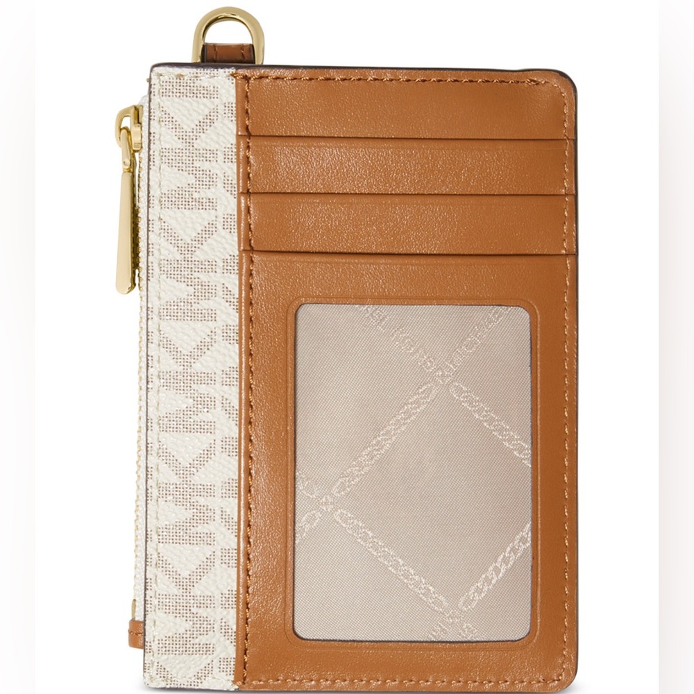 Michael Kors Brown and Cream Card Holder
